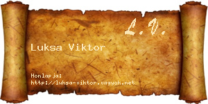 Luksa Viktor névjegykártya